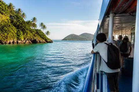 Passenger ferry crossing between tropical Central Visayas islands