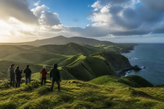 Vayang Rolling Hills near Basco with green ridges and distant coastline