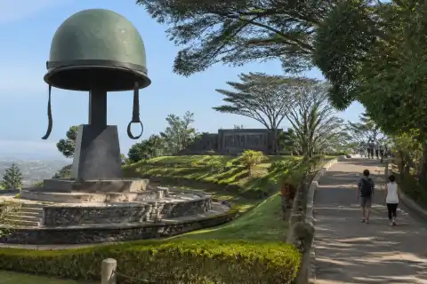 Helmet landmark and memorial grounds at Cesar Climaco Freedom Park, Abong‑Abong, Zamboanga