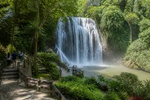Hinulugang Taktak waterfall and landscaped park viewing area in Antipolo
