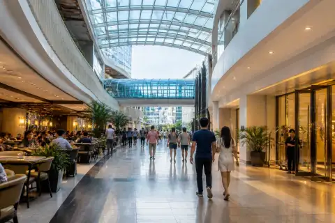 Mall atrium and dining wings at Newport World Resorts, Pasay