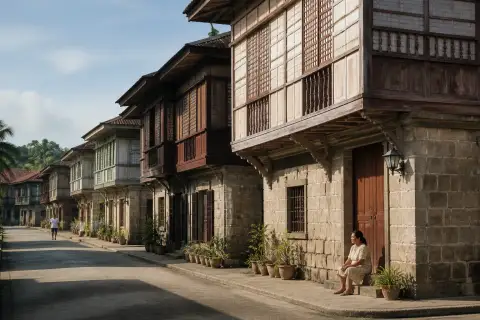 Ancestral-house façades along Juban heritage street in Sorsogon