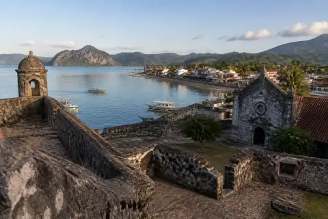 Fort Santa Isabel and Taytay waterfront with small boats