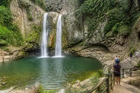 Pinsal Falls twin cascade and natural pool in Ilocos Sur