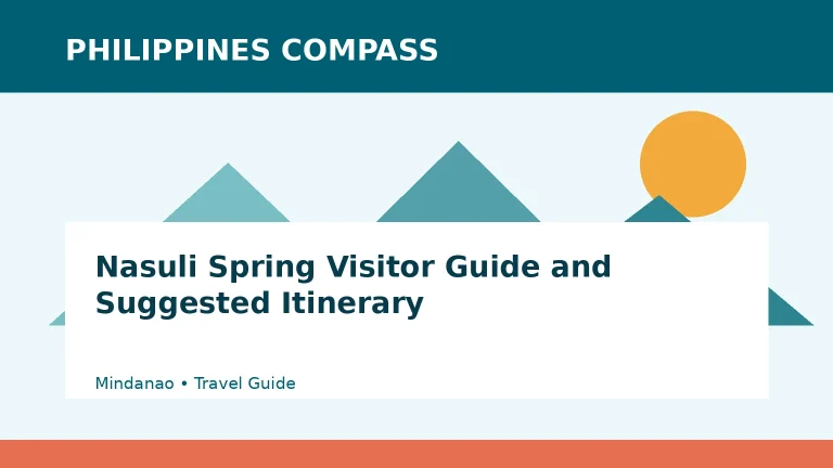 Nasuli Spring Visitor Guide and Suggested Itinerary Philippines travel guide